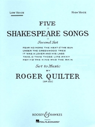 5 Shakespeare Songs op.23 for low voice and piano