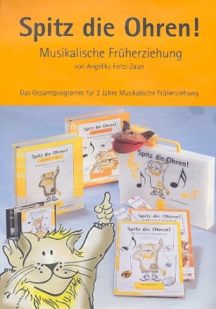 Spitz die Ohren Komplett-Set (Lehrerkommentare, Kinderhefte, CD's, Handpuppe, Kinderkoffer)