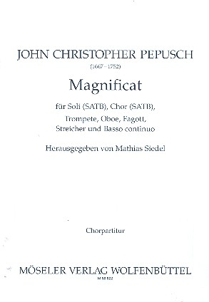 Magnificat fr Soli (SATB), Chor, Blser, Streicher und Bc Chorpartitur