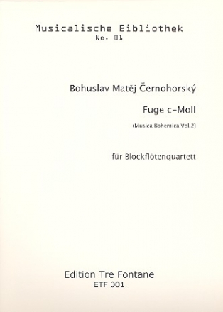 Fuge c-Moll fr 4 Blockflten (SATB) Partitur und Stimmen