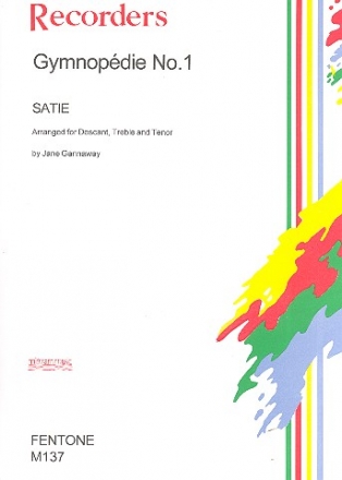 Gymnopedie no.1 for 3 recorders (SAT) and piano score and parts