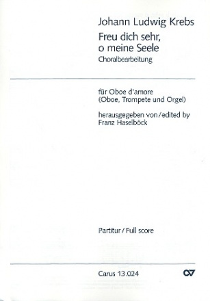 Freu dich sehr o meine Seele - fr Oboe d'amore (Oboe, Trompete) und Orgel Partitur