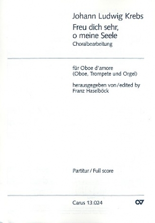 Freu dich sehr, o meine Seele  fr Oboe d'amore (Oboe, Trompete) und Orgel Partitur