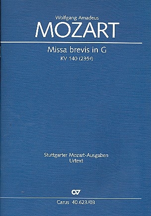 Missa brevis G-Dur KV140 fr Soli, Chor und Orchester Klavierauszug