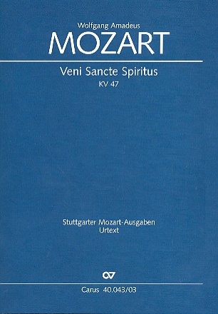Veni sancte spiritus KV47 fr Soli, gem Chor und Orchester Klavierauszug