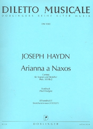 Arianna a Naxos Hob.XXVIB:2 Kantate fr Sopran und Streicher Streicherset (4-3-2-2-1)