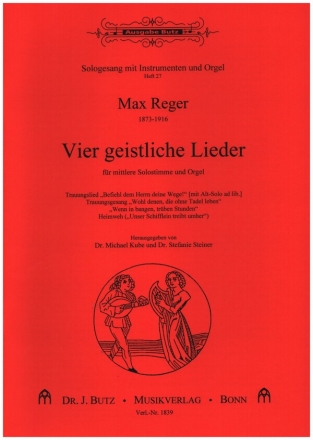 4 geistliche Lieder fr fr mittlere Singstimme und Orgel