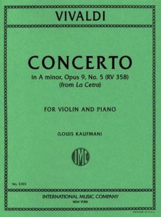Concerto a minor op.9,5 for violin and piano KAUFMAN, LOUIS,  ED