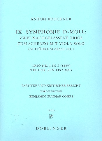 Sinfonie d-Moll Nr.9 2 nachgelassene Trios zum Scherzo mit Viola Solo