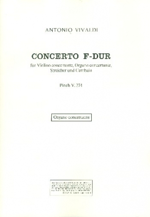 Concerto F-Dur P274 fr Violine, Orgel, Streicher und Cembalo Orgel solo