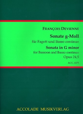 Sonate g-Moll op.24,5 fr Fagott und Bc