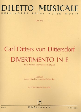Divertimento E-Dur fr 2 Violinen und Violoncello Partitur und Stimmen
