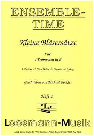 Kleine Blserstze Band 1 fr 4 Trompeten Partitur und Stimmen