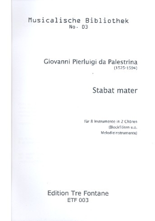 Stabat Mater fr 8 Instrumente in 2 Chren Partitur