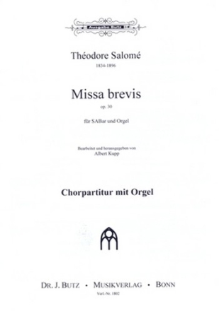 Missa Brevis op.30 fr Sopran, Alt, Bariton und Orgel Partitur