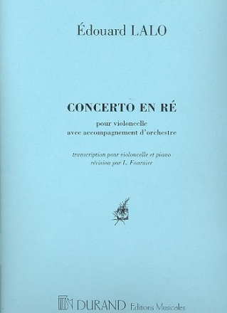 Concerto en re pour violoncelle et orchestre pour violoncelle et piano