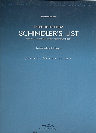 Schindler's List for violin and orchestra,  score 3 pieces