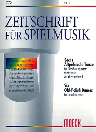 6 altpolnische Tnze fr 4 Blockflten (SATB) Partitur und Stimmen