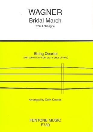 Bridal March from Lohengrin for 2 violins, viola (vl) and cello score and parts