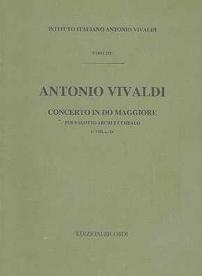 Concerto in do minore F.VIII:14 per fagotto, archi e cembalo partitura