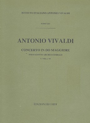 Concerto in do minore F.VIII:14 per fagotto, archi e cembalo partitura