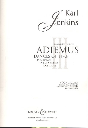3 Movements from Adiemus for female chorus (SSA), piano recorder and percussion (opt),  vocal score