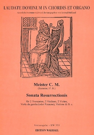 Sonata resurrectionis fr 2 Trompeten, 2 Violinen, 2 Violen, Viola da gamba (Posaune), Violo Partitur und Stimmen