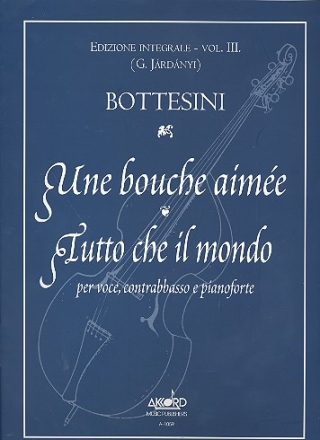 Tutto che il mondo per voce contrabasso e pianoforte partitura e parti