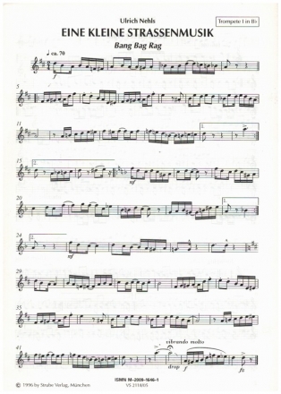 Eine kleine Straenmusik 8 Stcke fr 2 Trompeten und 2 Posaunen,   1. Trompete in B