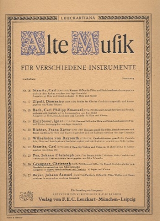 Konzert C-Dur für Fagott, 2 Violinen, Viola und Cembalo Partitur