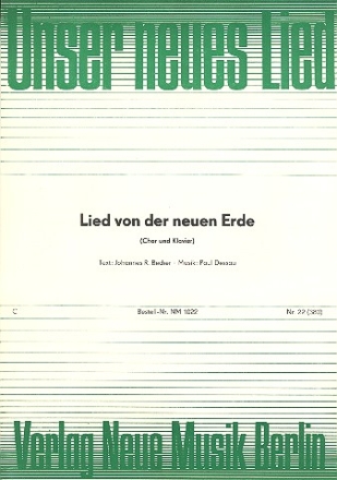 Lied von der neuen Erde fr Gesang (Chor) und Klavier