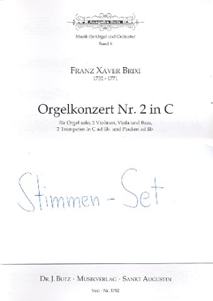 Konzert C-Dur Nr.2 fr Orgel, Streicher, Trompeten in C und Pauken ad lib Stimmensatz