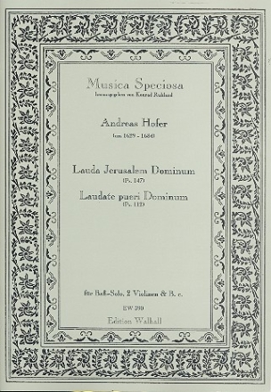 Lauda Jerusalem dominum, laudate pueri dominum fr Bassstimme, 2 Violinen und Bc Partitur und Stimmen