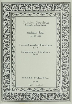 Lauda Jerusalem dominum, laudate pueri dominum fr Bassstimme, 2 Violinen und Bc Partitur und Stimmen