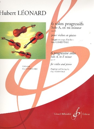 6 solos progressifs op.62 no.1 en mi mineur pour violon et piano