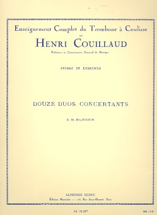 12 duos concertants pour 2 trombones etudes et exercices