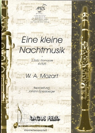 Eine kleine Nachtmusik 2. Satz Romanze fr Klarinettenquartett Partitur und Stimmen