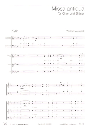 Missa antiqua fr gem Chor und Blser Partitur (= Chorpartitur)