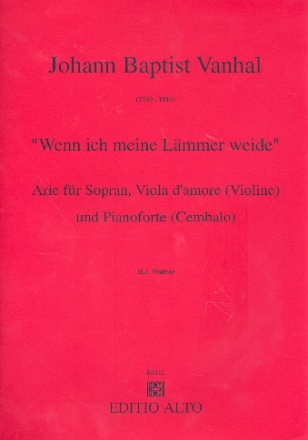 Wenn ich meine Lmmer weide fr Sopran, Viola d'amore (Viola) und Klavier (Cembalo),   Partitur und Stimmen