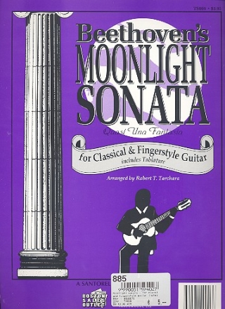 Moonlight Sonata for classical and fingerstyle guitar (notes+tablature)