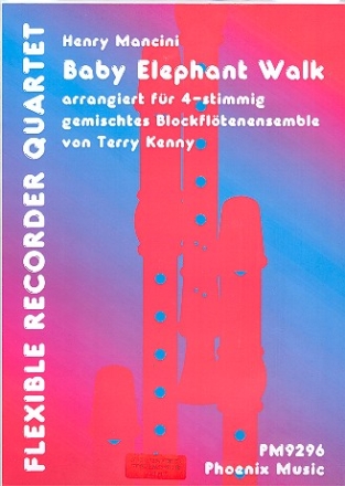 Baby Elephant Walk fr 4stimmiges Blockfltenensemble Partitur und Stimmen