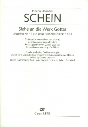 Siehe an die Werke Gottes fr Soli, Chor und B.C. ad lib. Partitur