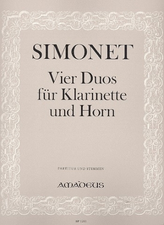 4 Duette fr Klarinette und Horn Partitur und Stimmen