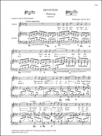 Widmung op.25,1 for voice and piano