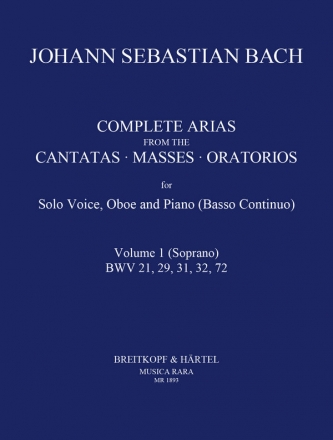Complete Arias vol.1 for soprano, oboe and bc 4 parts