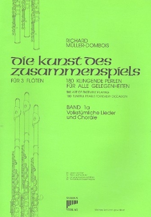 Volkstmliche Lieder und Chorle fr 3 Flten 3 Spielpartituren