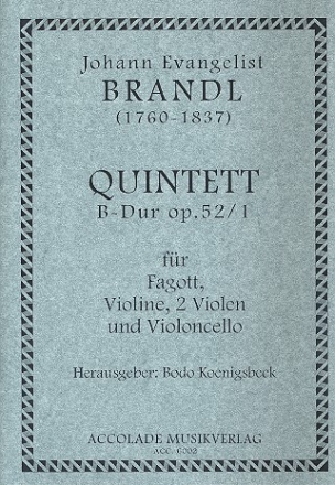 Quintett B-Dur op.52,1 fr Fagott, Violine, 2 Violen und Violoncello Partitur+Stimmen