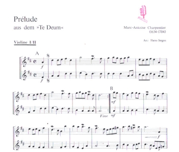 Prelude aus dem Tedeum fr Orchester Violine 1/2