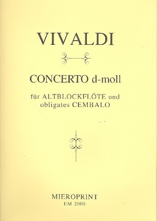 Concerto d-Moll fr Altblockflte und obligates Cembalo l'estro armonico