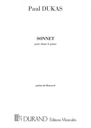 SONNET POUR CHANT ET PIANO RONSARD, PIERRE DE, LYRIC